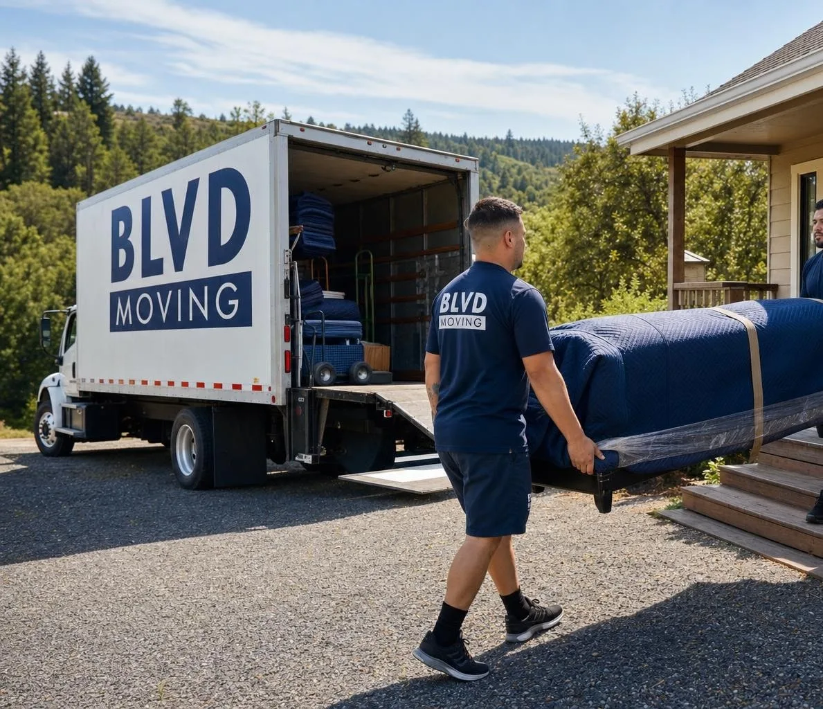 BLVD Moving crew working in Amador County