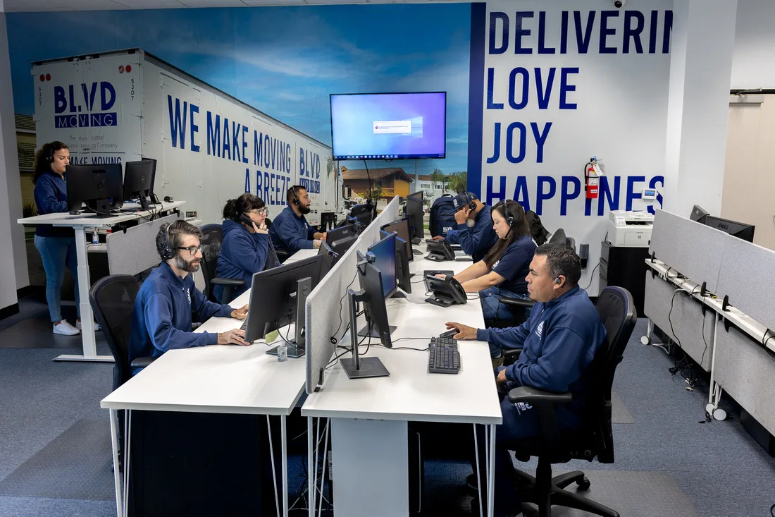 BLVD Moving operations team coordinating a relocation