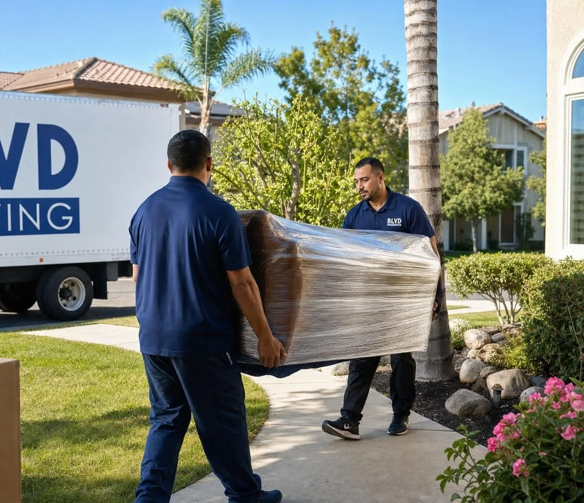 BLVD Moving crew working in Fresno County