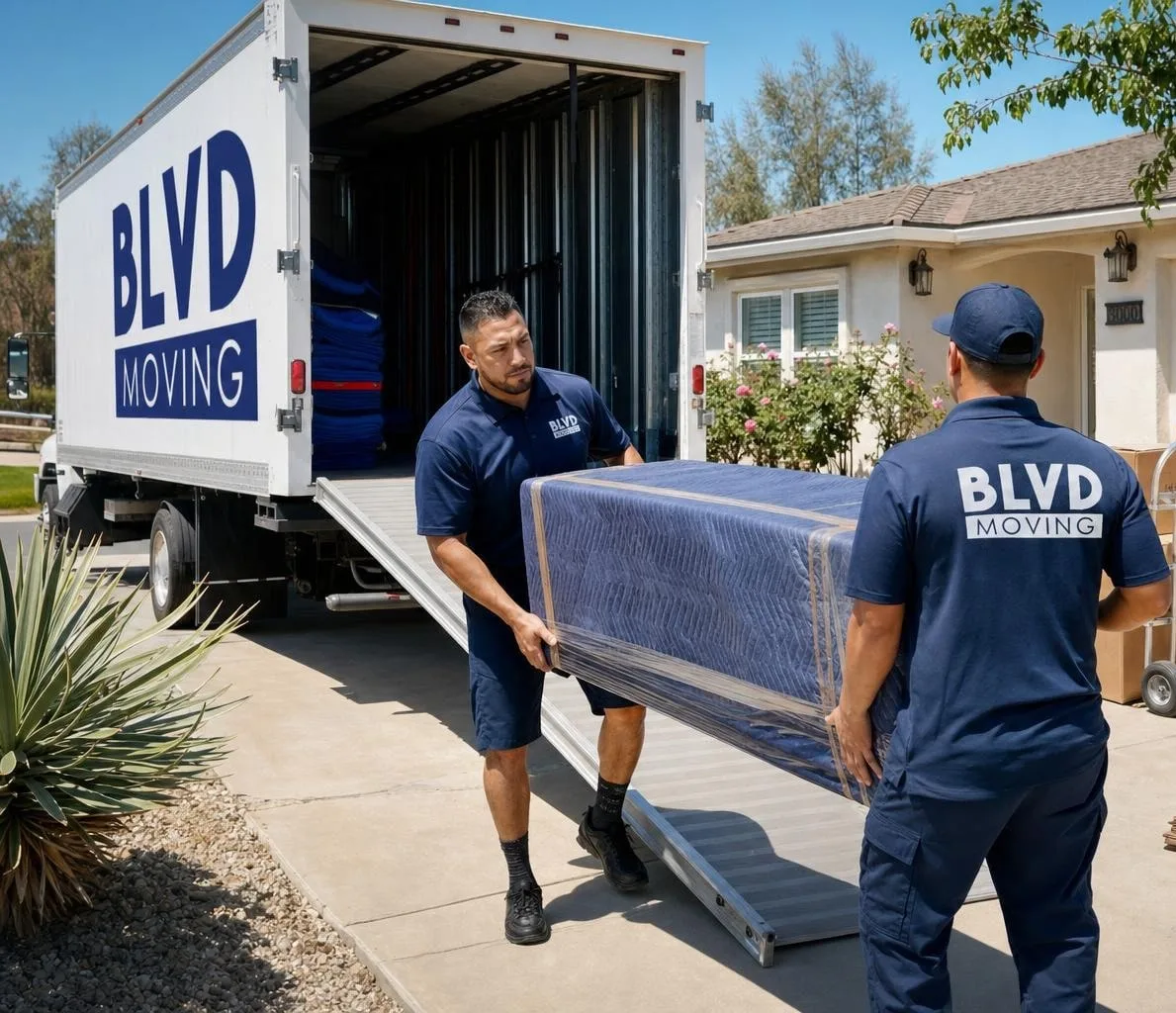 BLVD Moving crew working in Kern County