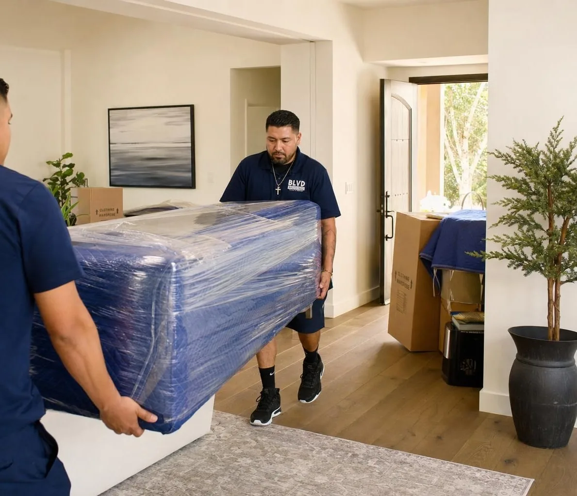 BLVD Moving crew working in Los Angeles County
