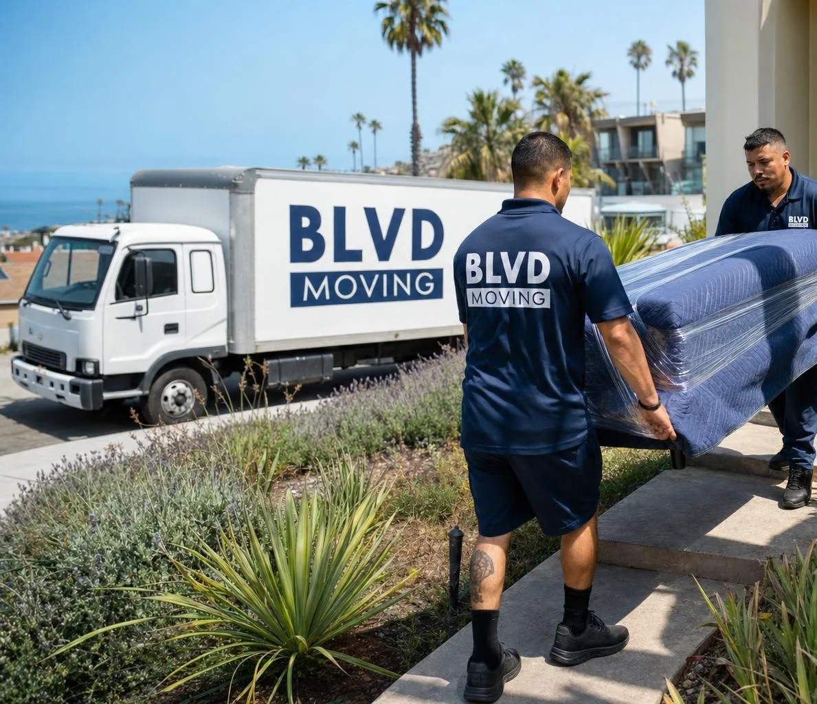 BLVD Moving crew working in San Diego County