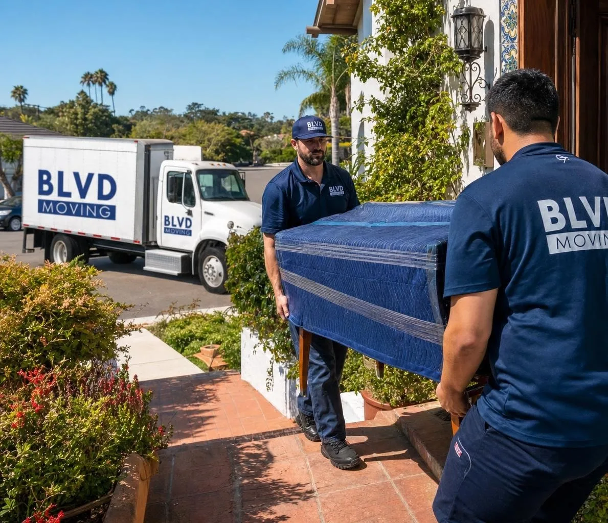 BLVD Moving crew working in Santa Barbara County